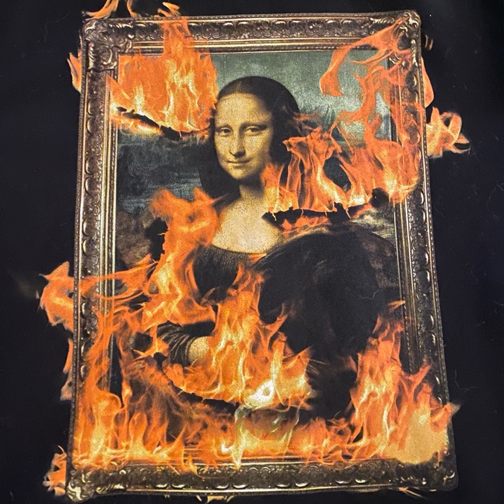 Pleasures burn again hoodie. Mona Lisa. Black. M